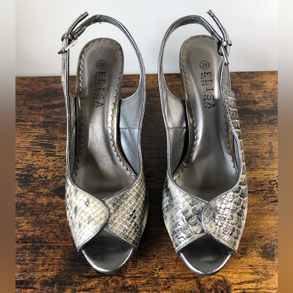 Elisa Snakeskin Print Slingbacks - Picture 3 of 10